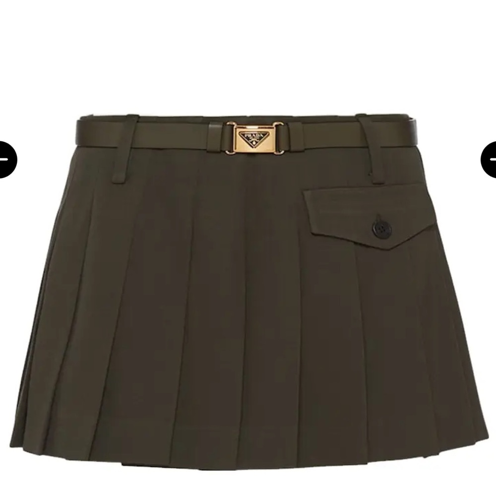 Prada Pleated Gabardine Miniskirt